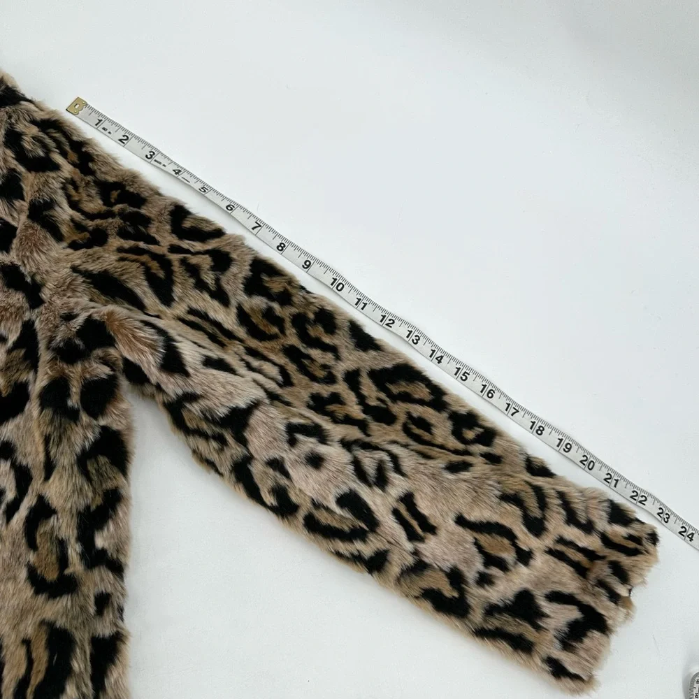 Love Token Faux Fur Jacket Women’s S Cheetah Leopard Short Coat Mob Wife Party - Picture 11 of 13